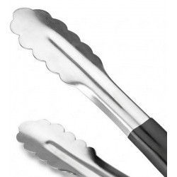 Pegador 30cm Multiuso Inox Cabo Preto Zahav